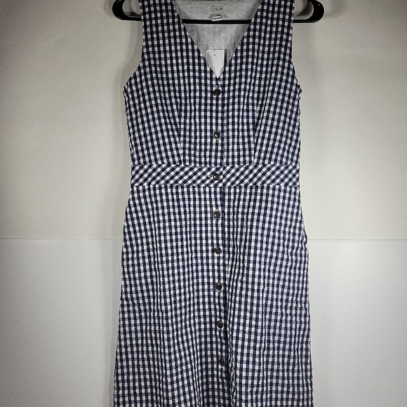 J. Crew Black and White  Gingham  Dress Black White  Sz 0 A17 - Picture 3 of 6